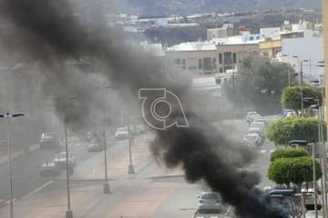 Incendio de un contenedor en la rambla de Pedro Lezcano (Foto TA)